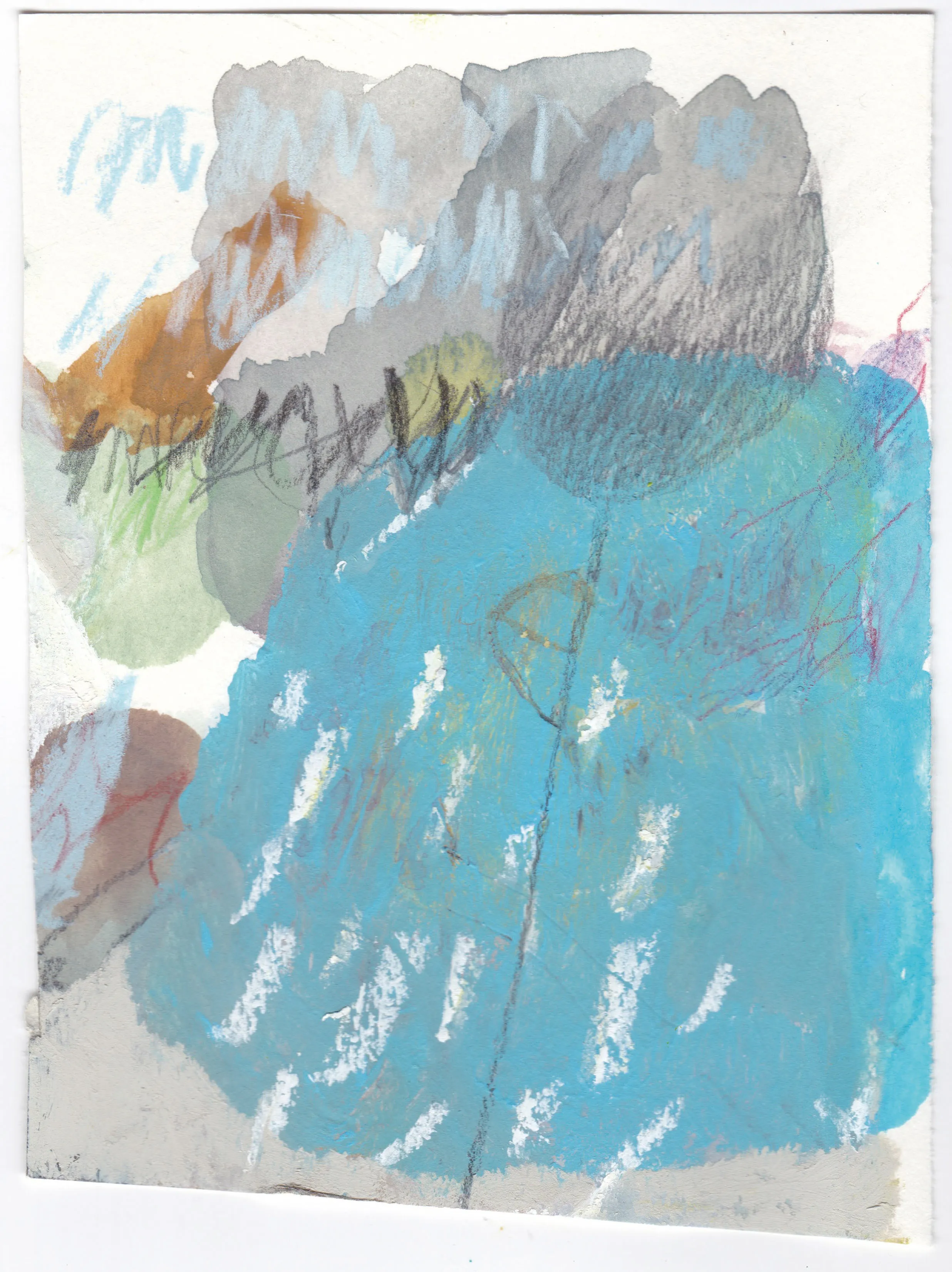 「水たまりに花」